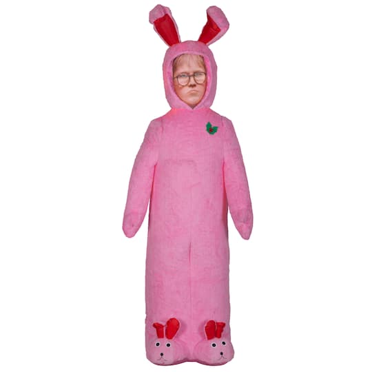 6ft. Photorealistic Airblown® Inflatable Mixed Media Ralphie with Pink Fuzzy Plush Bunny Suit